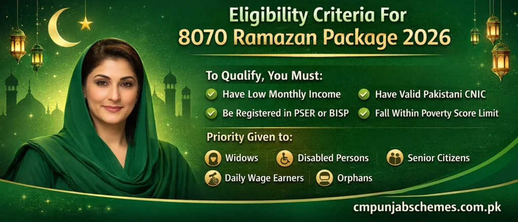 Eligibility Criteria For 8070 Ramazan Package